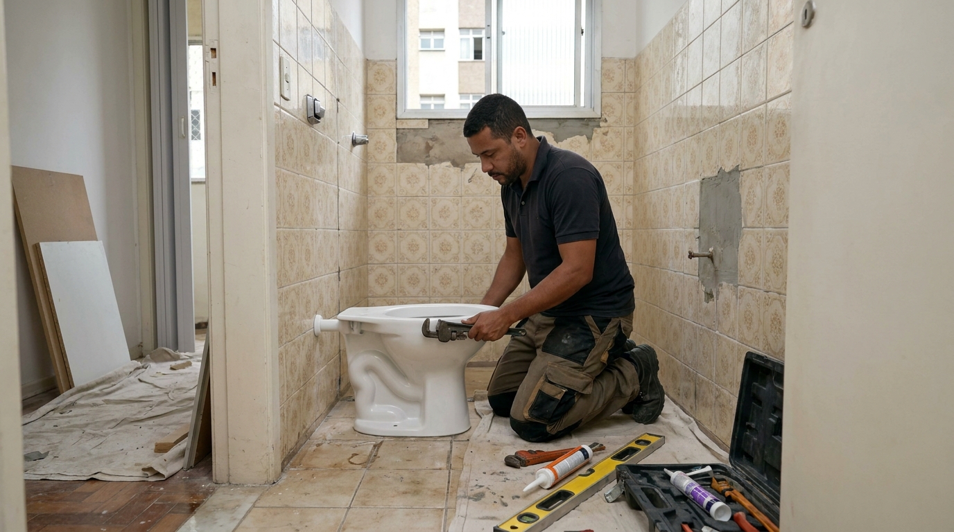 Instalação de vaso sanitário profissional em Itaquaquecetuba‑SP