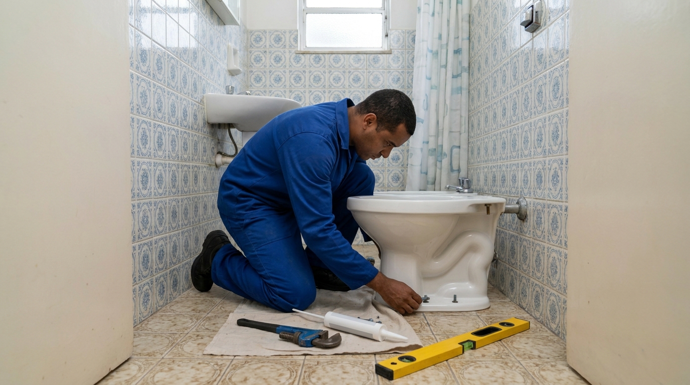 Instalação de vaso sanitário residencial em Uberaba‑MG